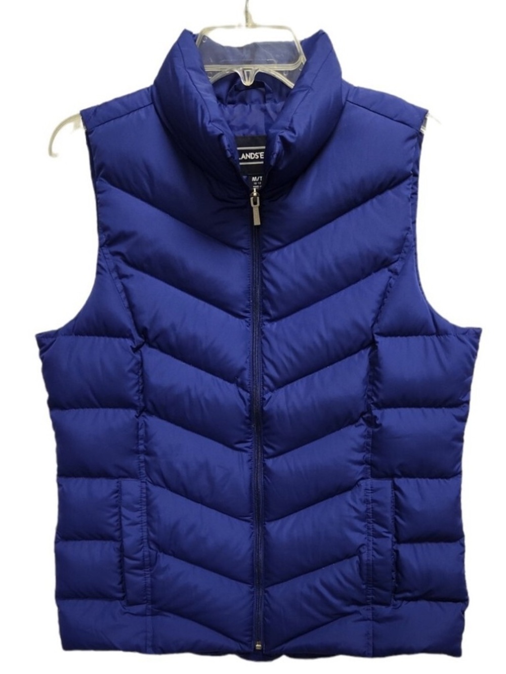 Lands’ End Navy Puffer Vest Women’s S‎ Quilted Lightweight Packable Zip